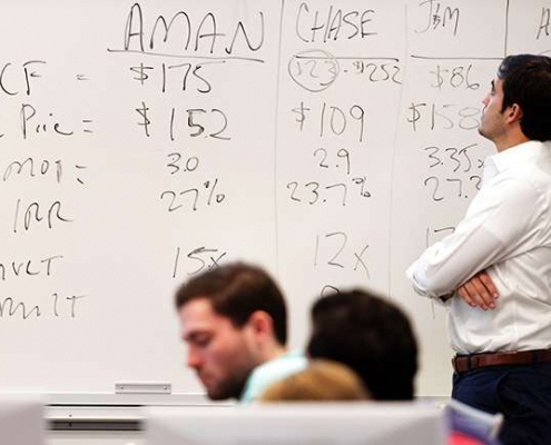 Student with dry erase board